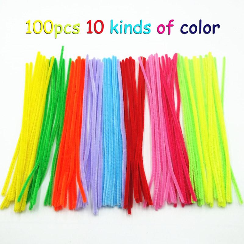 EASY BIG 100pcs Montessori Materials Chenille Puzzles Toy Craft Pipe Cleaner Math Educational Sticks Creative Puzzle NR0006 - JUMBO EARS